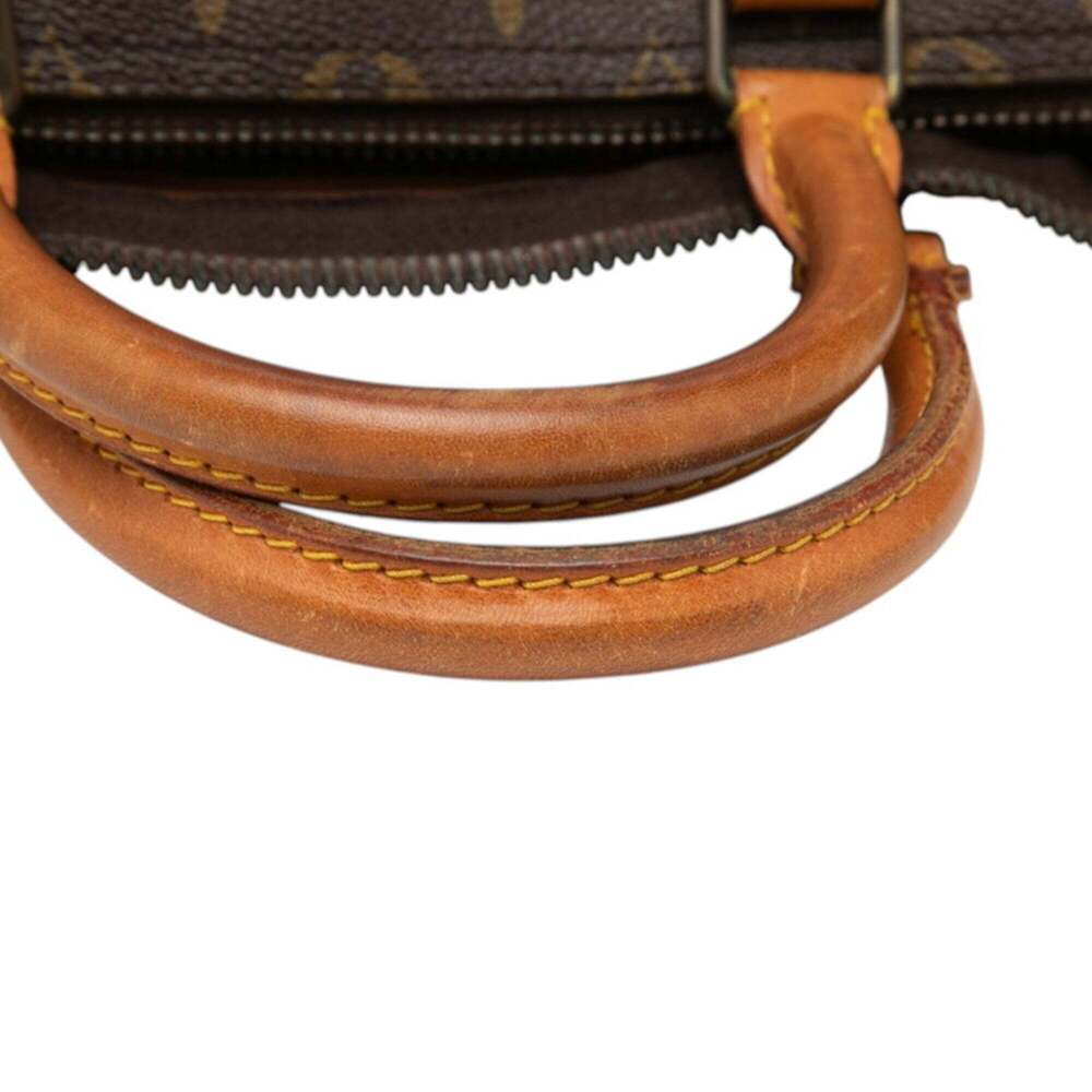 LOUIS VUITTON Authentic Brown Monogram Leather Speedy 35 Boston Bag - Picture 4 of 8